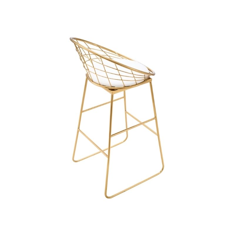 High-Leg Gold Metal Dining Chair