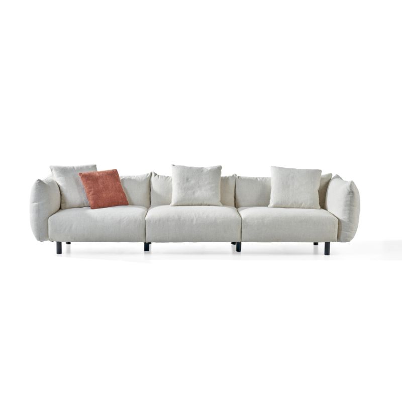 White Linen 3-Piece Modular Lounge Couch