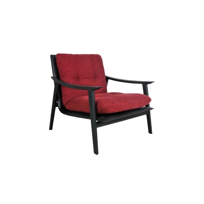 Black Wood Lounge Armchair