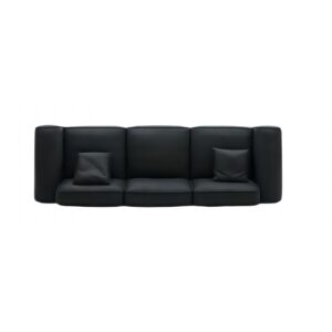 Modern Black Genuine Leather Modular Sofa