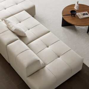 2-Piece Open End Linen Modular Couch