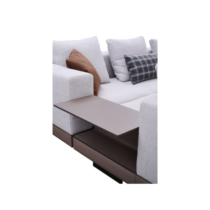 Large Corner Sectional Chaise Sofa with Side Table