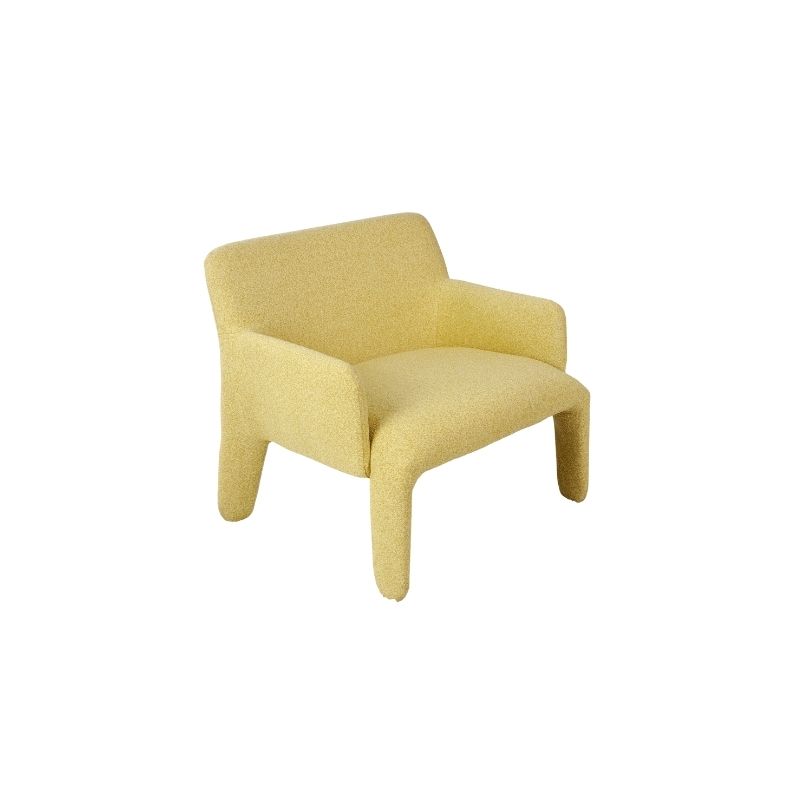 Modern Yellow Fabric Lounge Chair with Arms