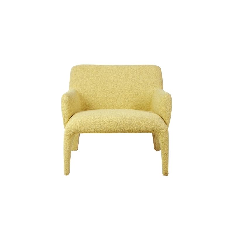 Modern Yellow Fabric Lounge Chair with Arms