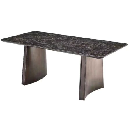 Black Rectangle Marble To Dining Table