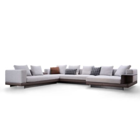 Large Corner Sectional Chaise Sofa with Side Table