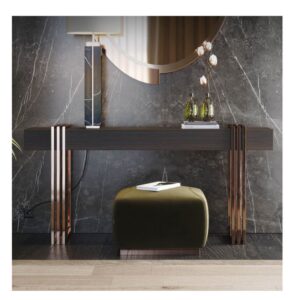 Wood Console Table with Metal Legs