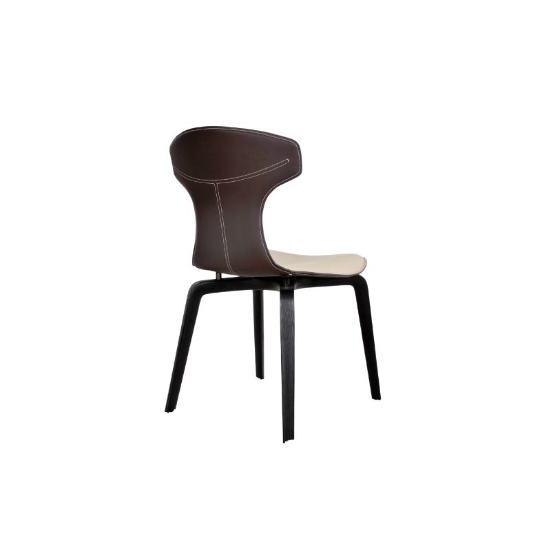 High-Leg Leather Shell Dining Chair