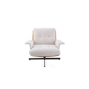 White Linen Swivel Armchair