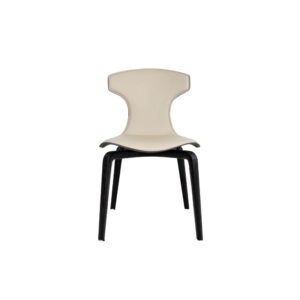 High-Leg Leather Shell Dining Chair