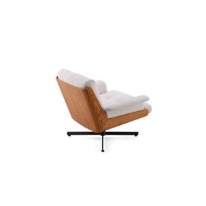 White Linen Swivel Armchair