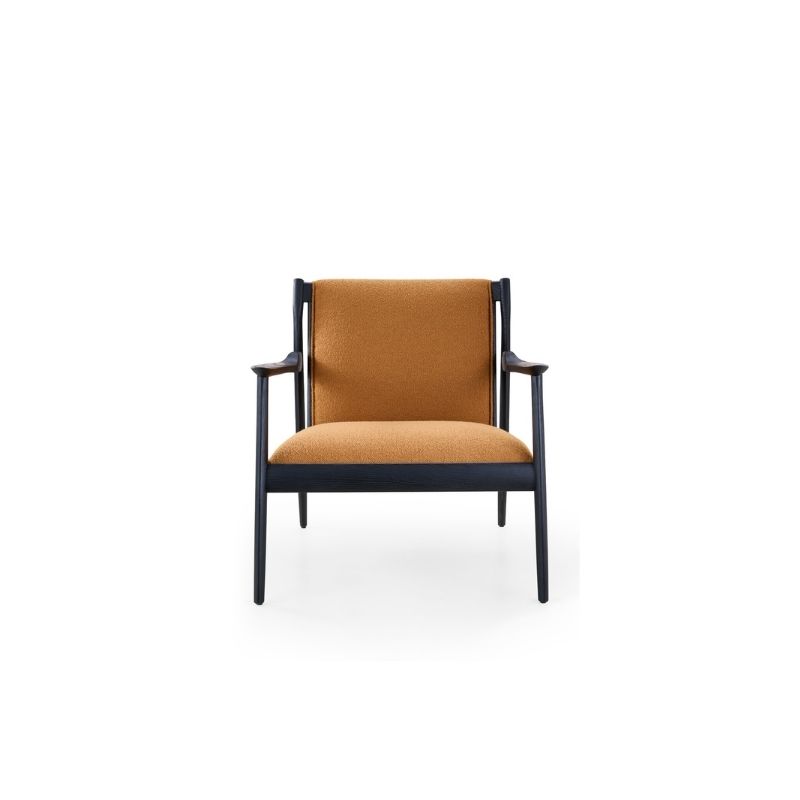 Camel Linen Lounge Armchair