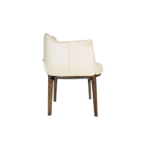 Modern Beige Faux Leather High-Leg Dining Chair