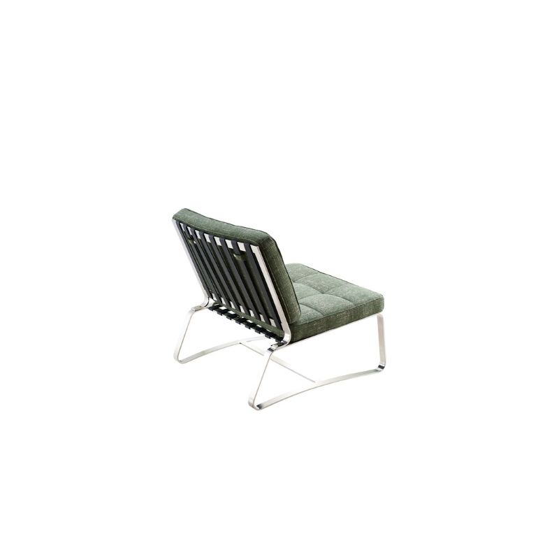 Green Linen Armless Lounge Accent Chair