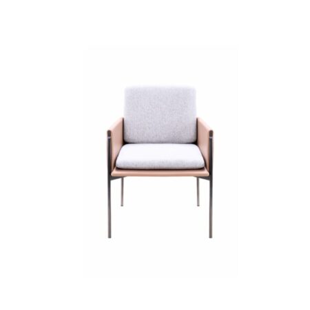 Modern Leather Linen Upholstered Dining Chair