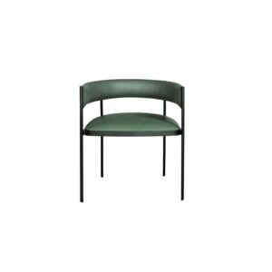 green leather dining chair