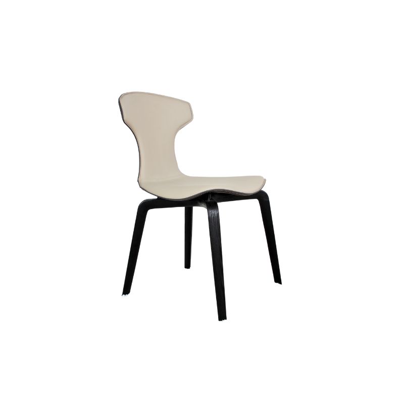 High-Leg Leather Shell Dining Chair