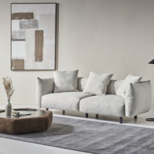 White Linen 3-Piece Modular Lounge Couch