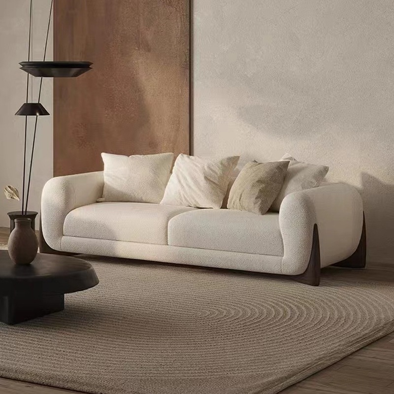 beige boucle sofa