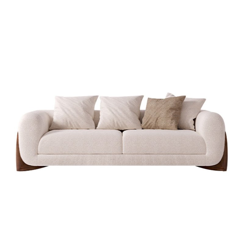 beige boucle sofa