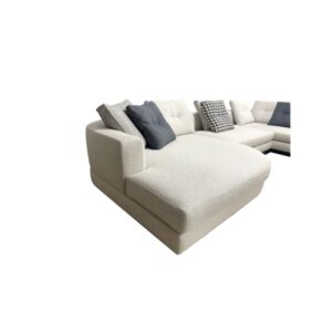 Large L-Shaped Sectional Sofa with Round Chaise