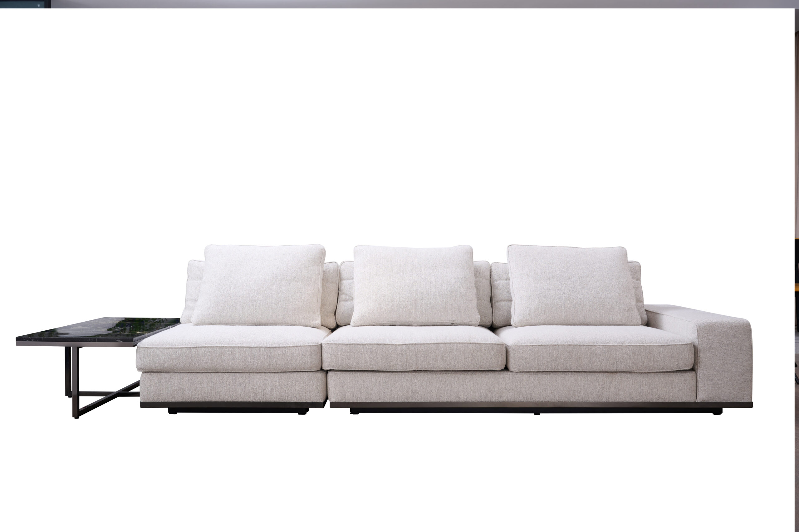 L-Shaped Linen Modular Sectional Couch