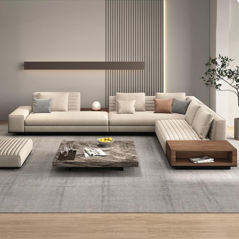 Modular L-Shaped Sectional with Side Table